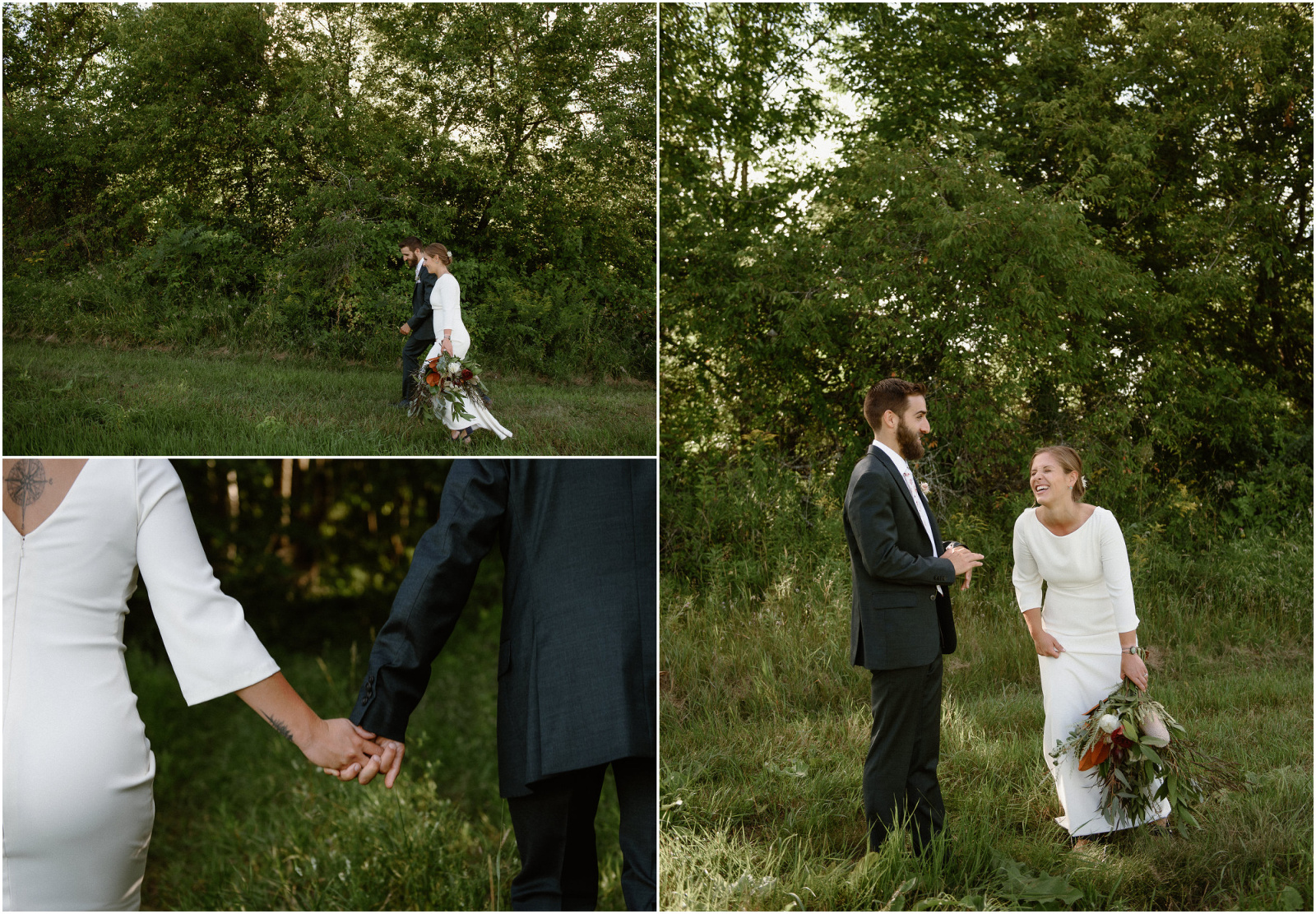 Candid style bride and groom portraits
