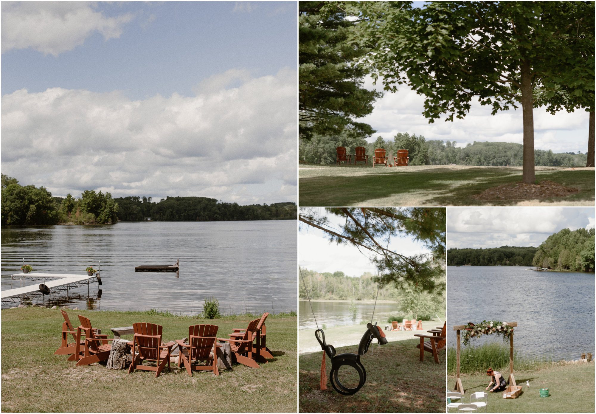 Backyard Wisconsin lake wedding