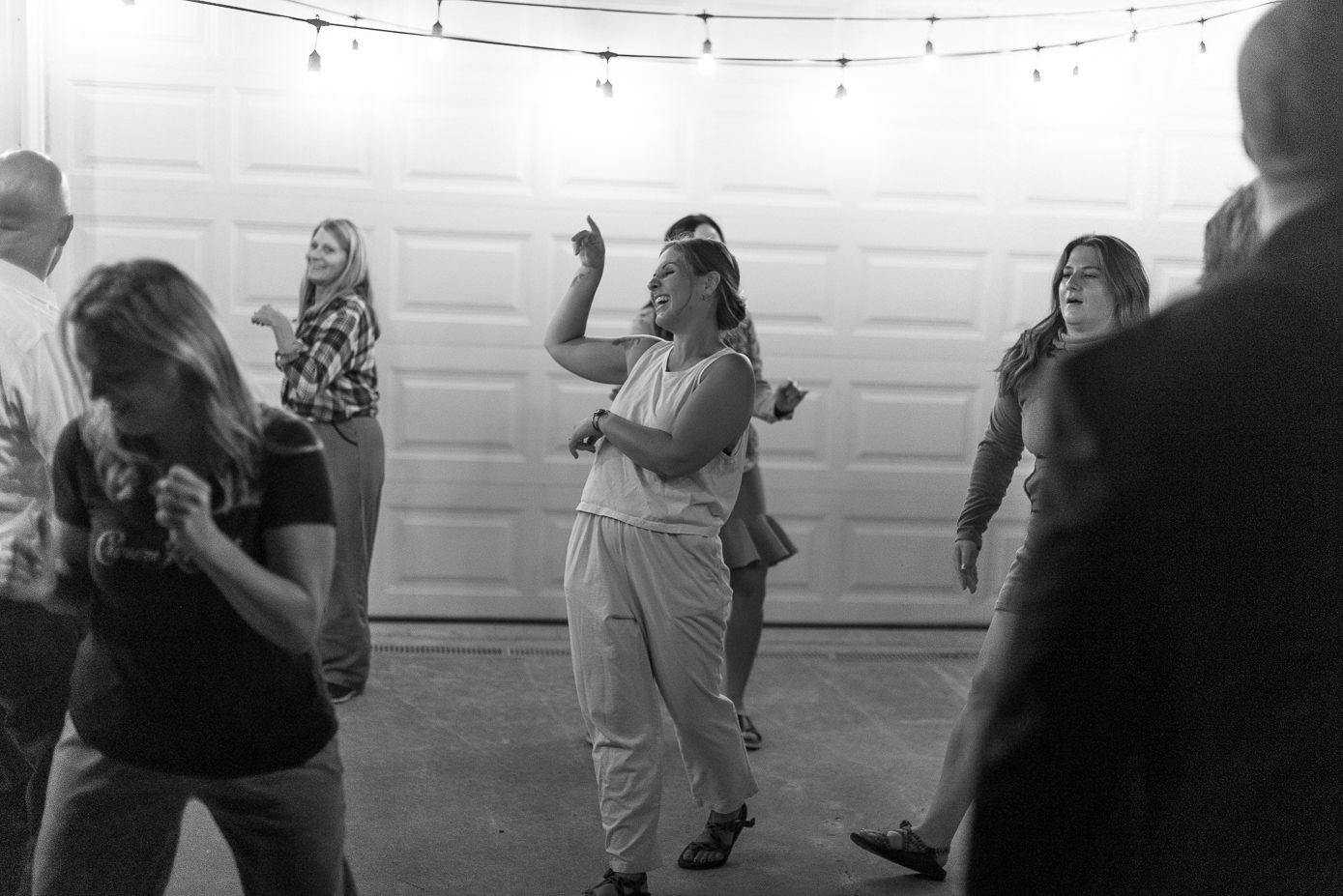 bride dancing at night