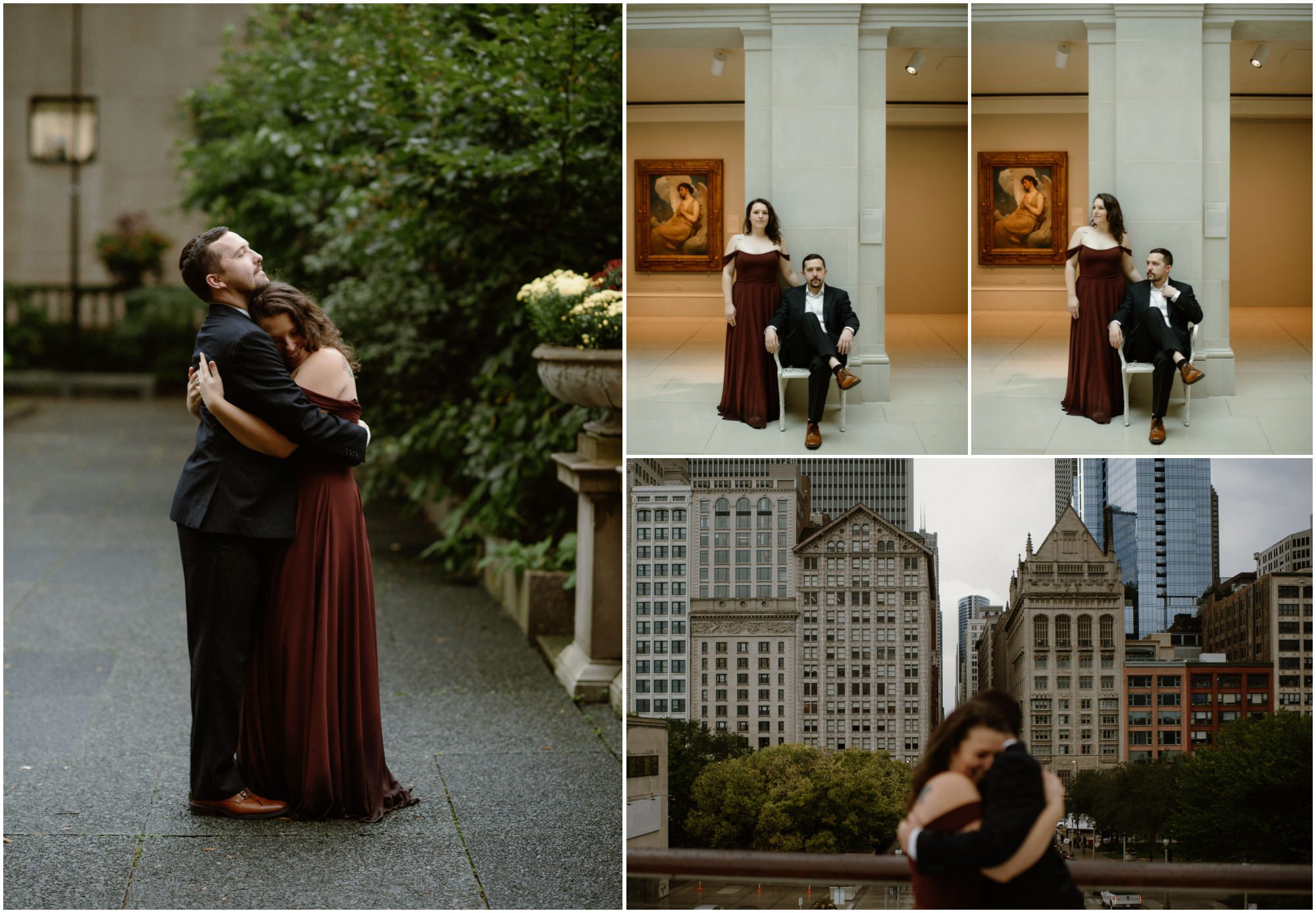 Chicago engagement session at Art Institute
