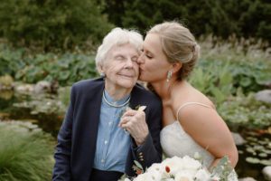 Bride kissing grandma