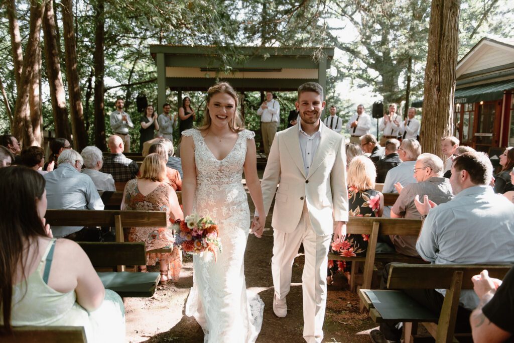 outdoor wedding ceremony at camp wandawega