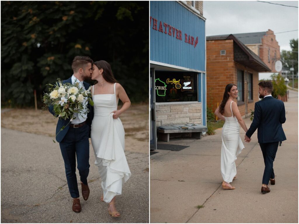 Couples portraits outside The Lageret wedding venue